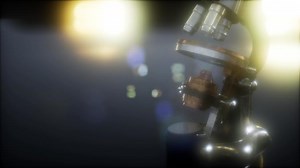 Retro old scientific laboratory microscope