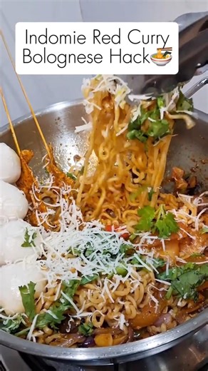 The Best Bolognese 🍜 Indomie Spicy🌶🌶 Red Curry #asmrfood