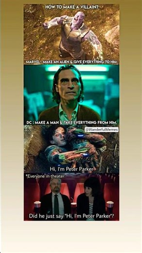 How to Make a Villain? Marvel vs DC Dark Truth 😂 #marvel #dc #avengers #thanos #peterparker #shorts