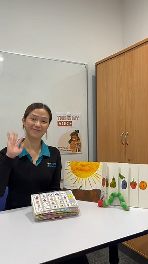 We hope you’ve enjoyed learning all about PODD  this week as much as we’ve loved sharing it! Here’s one of speechies, Le, using PODD while reading her favourite book “The Very Hungry Caterpillar”  #talkingmatters #TM #speechpathology #speechtherapy #speechtherapist #speechpathologist #SP #SLP #occupationaltherapy #occupationaltherapist #OT #play #learn #grow #AAC #alternativeandaugmentativecommunication #podd #pragmaticorganisationdynamicdisplay | Talking Matters | Facebook