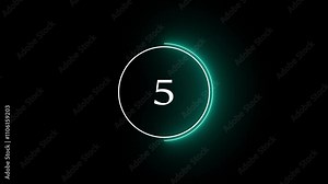 10 Second Timer countdown Animation. Animation Neon sign countdown number 10-0 seconds. Stock Video