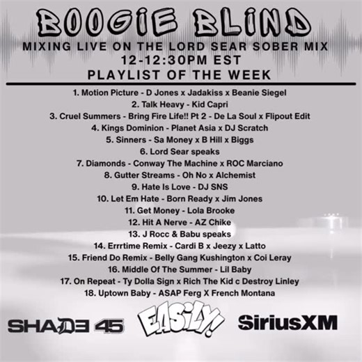 The X Factor DJ Boogie Blind on Instagram: "Today on the lord sear special on shade 45"