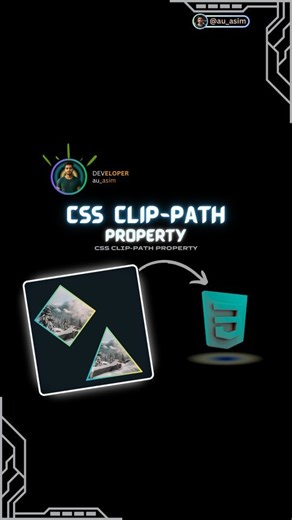 HTML | CSS | JAVASCRIPT | REACT-JS | FRONTEND-DEVLOPER on Instagram: "CSS Clip-path Property ...🧠 CSS clip-path is a property that allows you to clip an HTML element to a specific shape or region. This can be useful for creating visually interesting effects like rounded corners, polygons, or custom shapes. ✅ You can define the shape using various values such as circle(), ellipse(), polygon(), or even inset(). This property is commonly used in combination with other CSS properties to create uniq