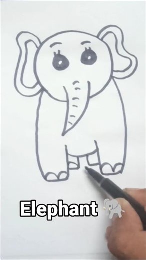 Beautiful 😍elephant 🐘 drawing.#shorts #tassketchstudio