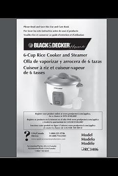 Black and Decker Rice Cooker Instructions - RC3406