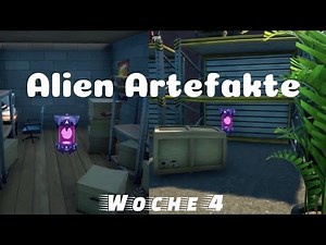 Alle 5 Alien Artefakte Woche 4 | Kymera Skin | Sammle Alien Artefakte Ort | Fortnite Season 7