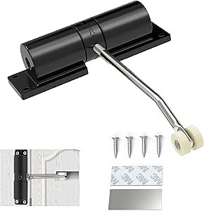 Automatic Quiet and Safe Door Closer, Adjustable Tension, Easy to Install, Black - Amazon.com