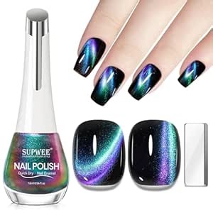 Cat Eye Nail Polish Non Gel with Magnet Quick Dry Cateye Magnetic Nail Polish for Fingernail Air Drying Fast Lacquer Manicure Gift For Women Girls 16ml, 0.54fl oz