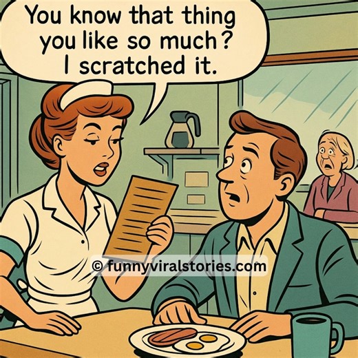 3K views | The guy goes every day to the same diner, looks over the menu, and always orders the same thing: ham and eggs. Every day, the same thing: ham and eggs. Waitress decides to play a trick on him and scratches it from the menu. He comes in, she says, “You know that thing you like so much? I scratched it.”....See the continuation in the first comment I laugh 藍 | Laugh Factory | Facebook