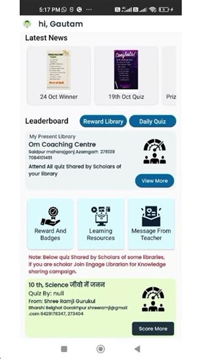 🎓 Student Dashboard Demo | News Updates, Quiz Participation & Student Leaderboard
