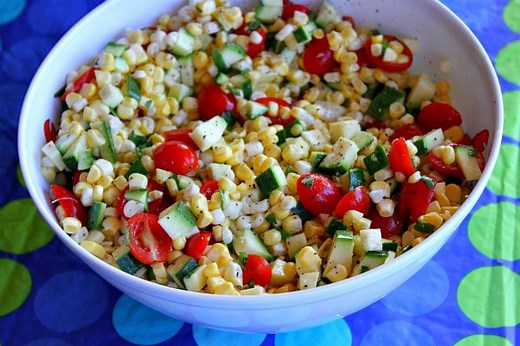 Fresh Corn, Zucchini and Tomato Salad