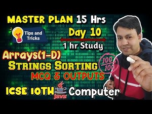 Master Plan Day 10 ICSE 10th Computer Exam Preparation || How to Sort String Array in Java
