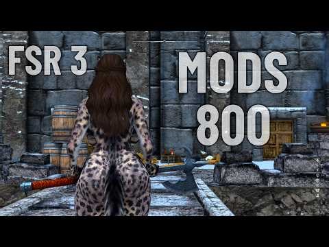 Skyrim 800 Mods High Graphics 1080p 60 fps AMD FSR 3 Rx 580 Weak GPU low End Benchmark Test