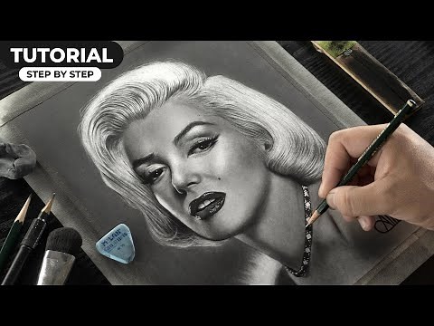 How to draw Realistic Smooth Skin | Marilyn Monroe