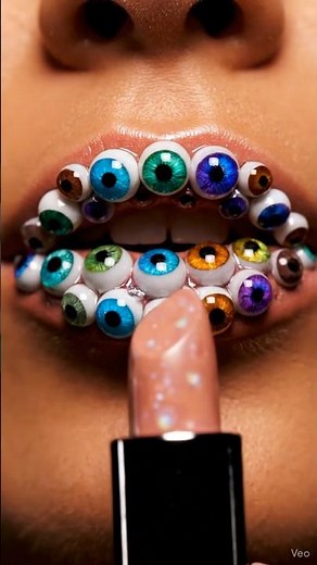 Mini Eyeballs Growing on Lips | Satisfying ASMR Lip Art Transformation#asmr#lips#satisfying