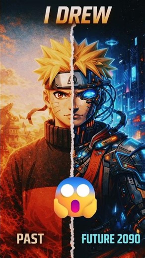 “Future Naruto 2090 🔥 Sketch Tutorial” #reels #drawingstyles #shortvideo