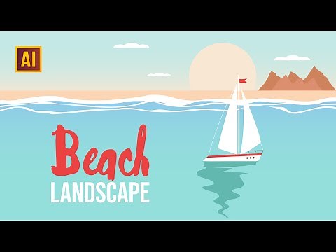 HOW TO DRAW A BEACH LANDSCAPE IN ADOBE ILLUSTRATOR