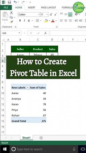 How to Create Pivot Table in Excel | Excel Pivot Table for Beginners | Pivot Table #pivottable