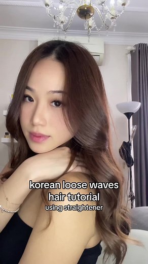 Korean Loose Waves Hair Tutorial: Get stunning waves with a straightener! ✨