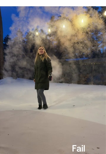 –14°C is NOT cold enough to try this trick! Lesson learned — wait for colder weather! #fail #winter #cold #fyp #science