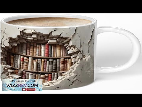 Library Bookshelf Mug Cool Bookish Ceramic Coffee Mug Book Lovers Gifts