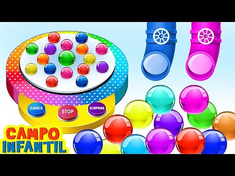 Aprendizaje divertido y educativo con bolas danzantes y frutas | Aprender colores | Campo Infantil