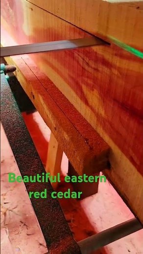 beautiful eastern red cedar lumber on the hm122 7hp by woodland mills #wood #woodworking