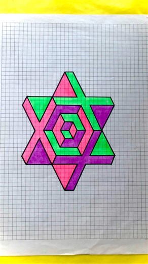 Impossible 3D Star Drawing 🤯 #3d #art #opticalillussion #3dart