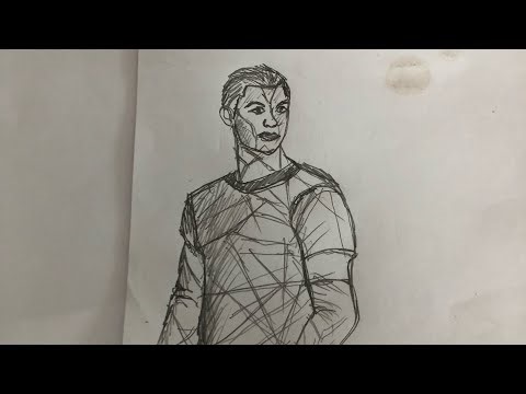 Drawing A Man Looking Into The Distance