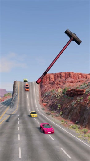 Cars vs Spinning giant hammer #922 #beamngdrive