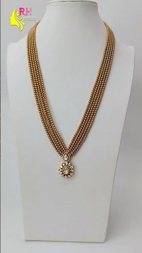Golden Swarovski Pearls with Silver Pendant | Unique Customization | RH Jewellers