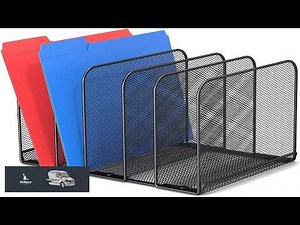 5 Sections Desk File Holder Rack Sorter Mesh File Organizer File Folder Organizer Metal