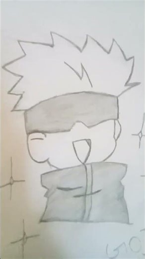 gojo chibi drawing with meow meow pnonk song