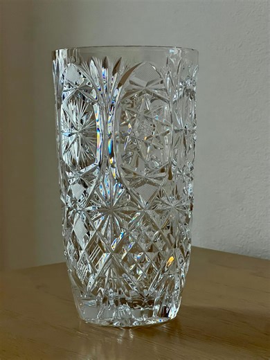 Vintage Bohemia Crystal Vase: Hand-cut Czech Glass (20cm) - Etsy UK