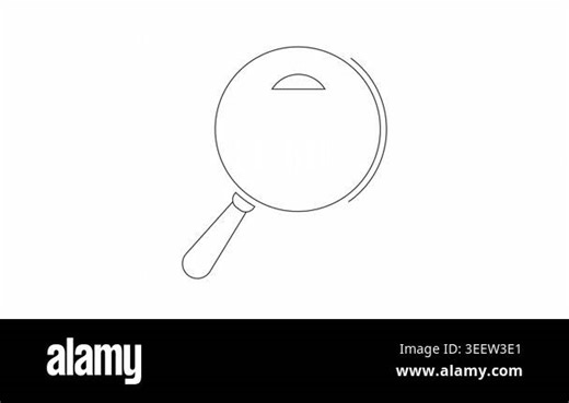 A simple line drawing of a magnifying glass focused on a stylized ninja character, symbolizing a search for a hidden individual or a covert operation Stock Video Footage - Alamy