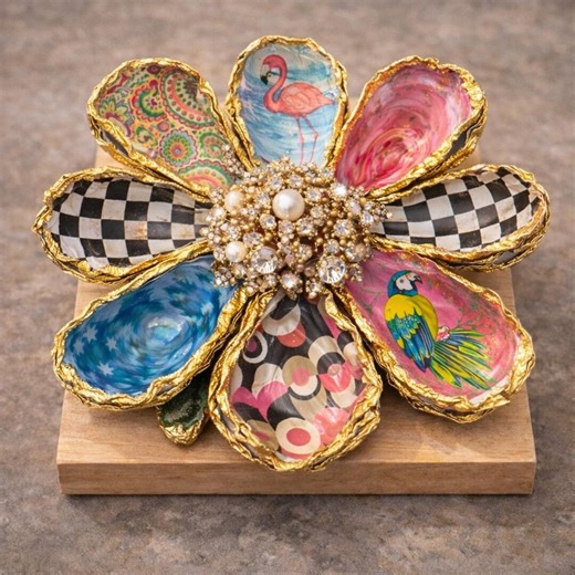 Handcrafted Oyster Shell Magnolia - Etsy