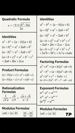 Exponent formula/modulus formula