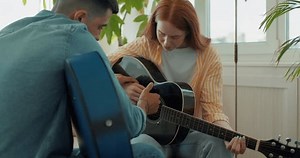 Guitar Beginner Inspired Ambitious Ginger Woman Stock Footage Video (100% Royalty-free) 1101829909 | Shutterstock