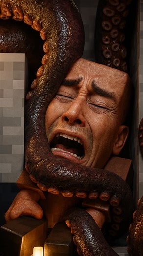 George Sosa on Instagram: "Satisfying Minecraft Cloth and Fluid Simulation #blender"