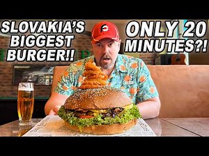 I Tried Eating Slovakia’s Biggest "Maxi" Team Burger Challenge in Bratislava by Myself!!