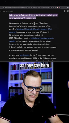 58K views · 813 reactions | WARNING: You've Only Got 30 Days! #windows10 #microsoft #esu | David Bombal | Facebook