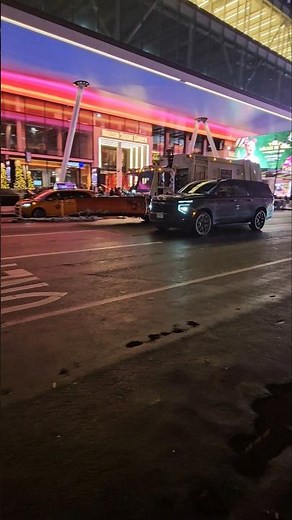 DSNY Snow Plow Passing By On 7th Ave In Midtown, Manhattan, New York City