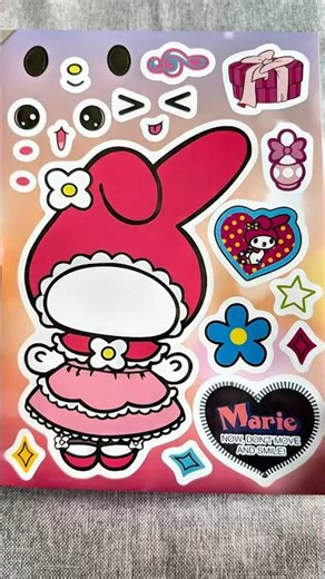 🎀 Pink My Melody DIY Stickers 💕 Wait For Final! #asmr #mymelody #shorts #diy