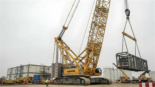 The Liebherr LR 13000 lifts a 500-ton steel structure | Wow Things