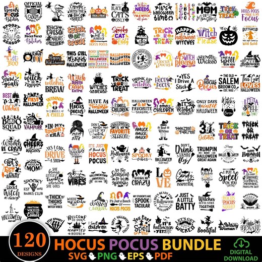 Hocus Pocus SVG Bundle, Witches Svg, Hocus Pocus Clipart Svg Files for Cricut and Silhouette, Instant Download - Etsy