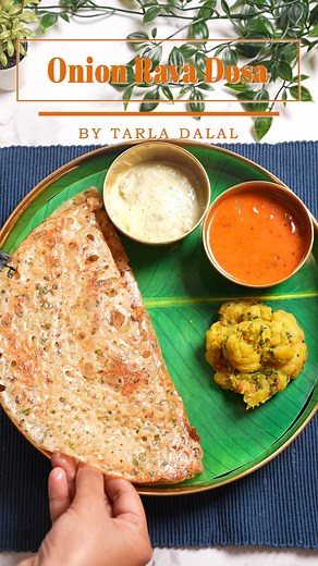 onion rava dosa recipe | instant rava dosa | crispy onion rava dosa | #onionravadosa #ravadosa #dosa #fbreels | Tarla Dalal