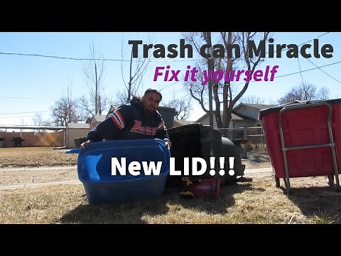 Homemade TRASH CAN LID from Tote container! Reuse - Save money - DIY