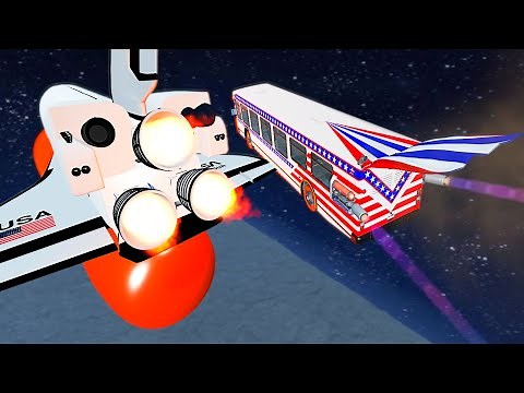 High Speed Jumps into Space Shuttle - BeamNG.drive
