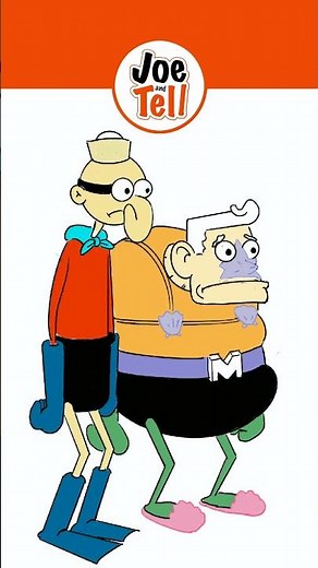 Joe draws Mermaid Man and Barnacle Boy from the cartoon series SpongeBob SquarePants