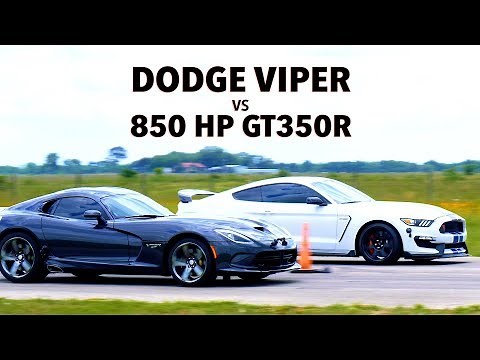 650 HP Dodge Viper vs 850 HP GT350R Mustang Roll Racing